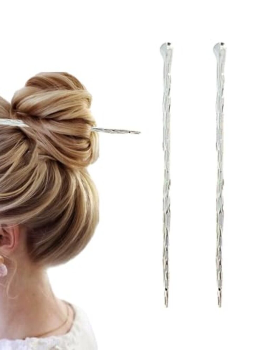 2PCS Alloy Hair Chopsticks Bun Chopsticks Hair Jewelry Abstract Minimalist Hair